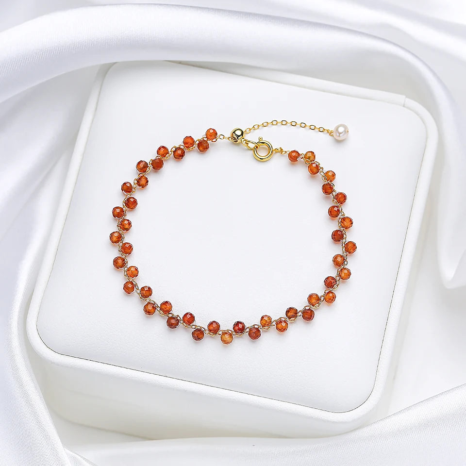 3mm Natural Stone Handmade Adjustable Bracelet for Women