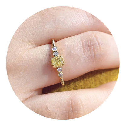 Huitan Geometric CZ Ring for Women