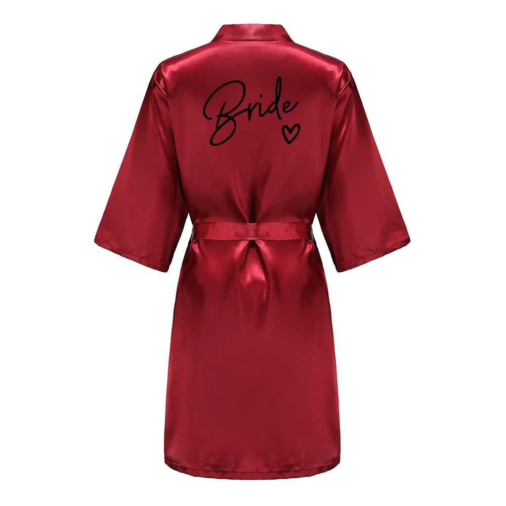 Team Bride Satin Kimono Robe Bridesmaid