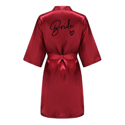 Team Bride Satin Kimono Robe Bridesmaid