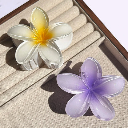 2-Piece Bohemian Flower Hair Claw Clip Set – Egg Flower Barrette for Women & Girls