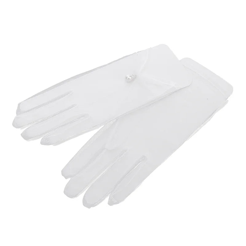 Mesh Lace Bridal Gloves Short Wrist Length