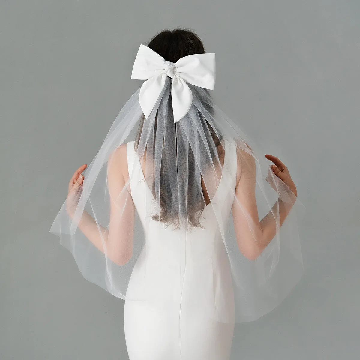Double Layer Mesh Tulle Short Wedding Veil