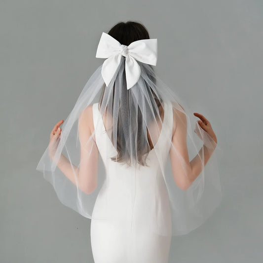 Double Layer Mesh Tulle Short Wedding Veil