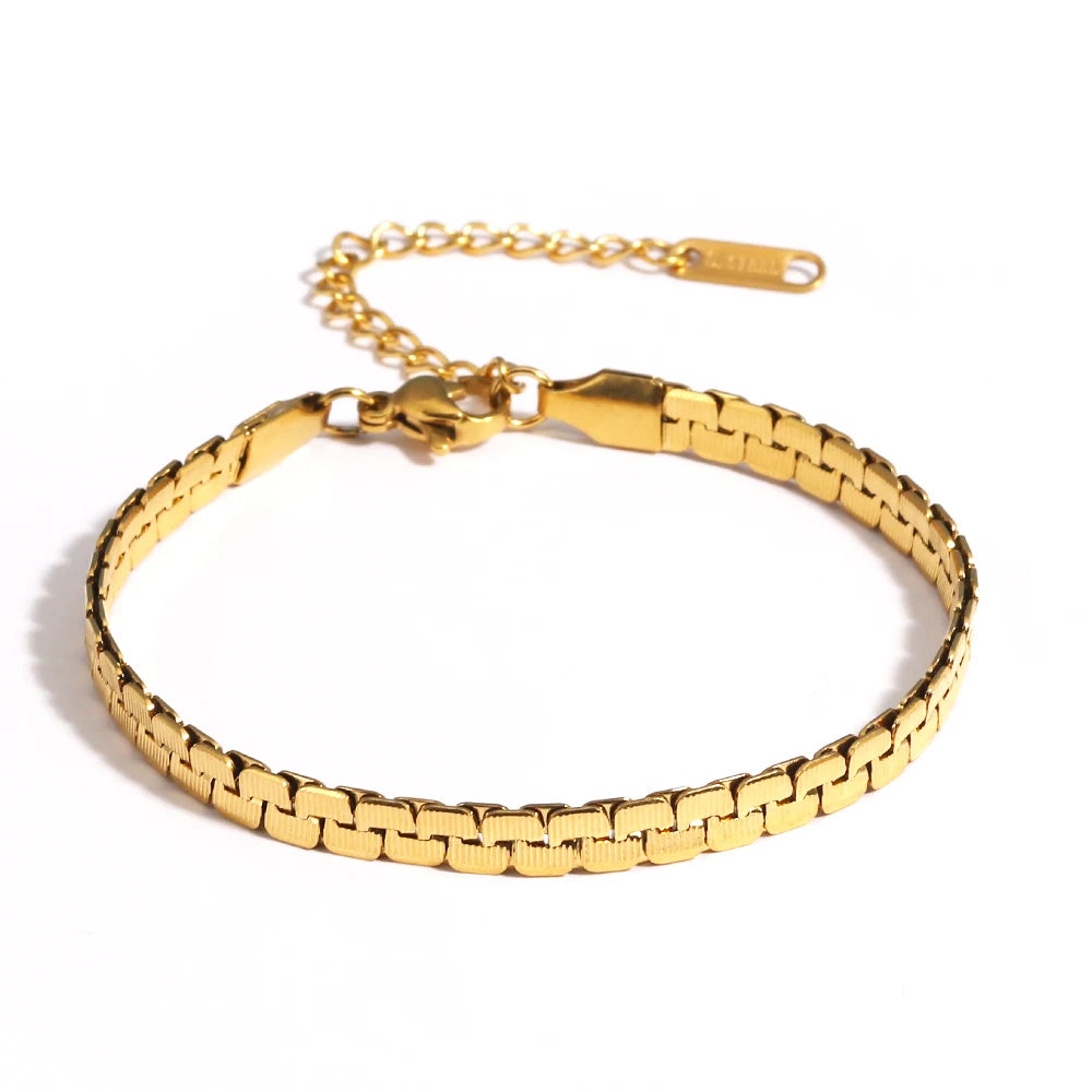 Chunky Gold Plated Stainless Steel Link Chain Bracelet