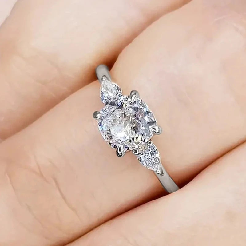 Huitan Cushion CZ Ring for Women