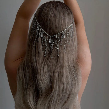 Rhinestone Tassel Headband Bridal