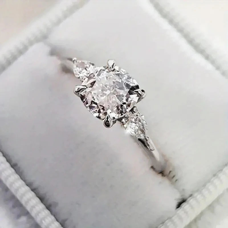 Huitan Cushion CZ Ring for Women