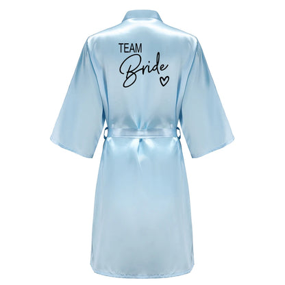 Team Bride Satin Kimono Robe Bridesmaid