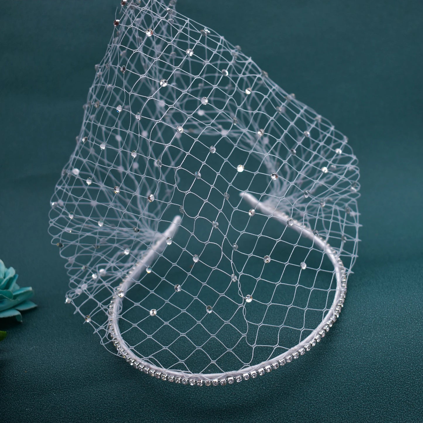 Pearl Beads Bridal Birdcage Veil