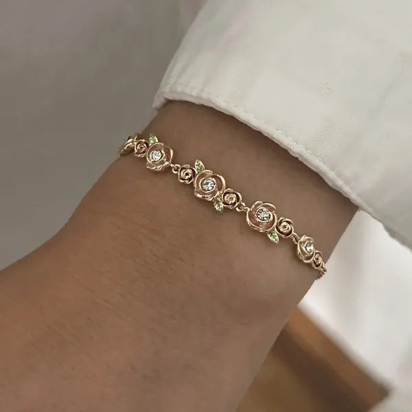 Tulip Flower Bracelet for Women – Copper & Zircon