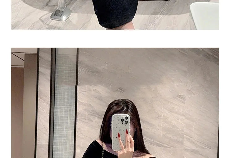 Gold metal-closure box clutch bag for women by Edenista, dark red beige, seen in mirror selfie.