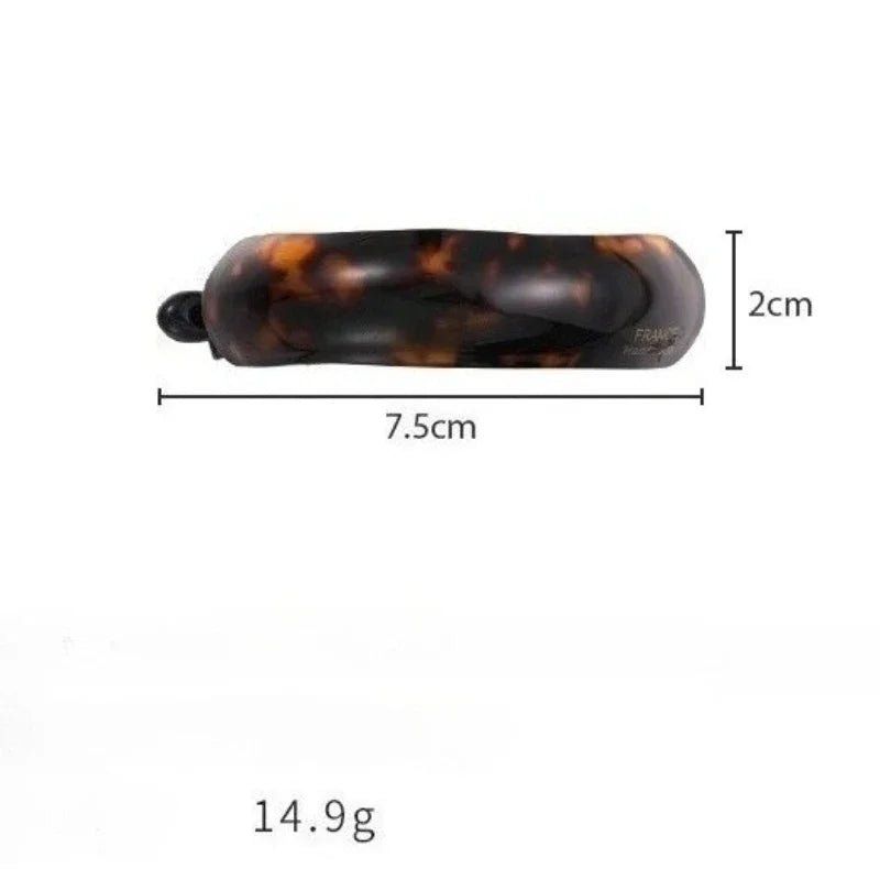 Barrette hair clip by Edenista, tortoiseshell acetate, 7.5 cm long, 2 cm high