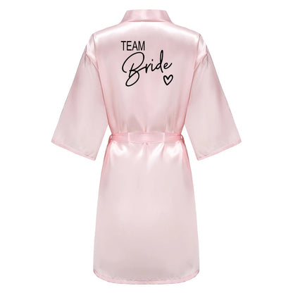 Team Bride Satin Kimono Robe Bridesmaid