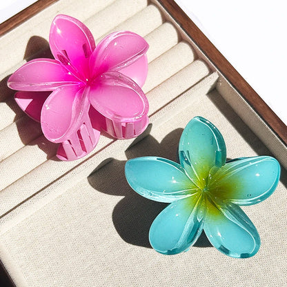 2-Piece Bohemian Flower Hair Claw Clip Set – Egg Flower Barrette for Women & Girls