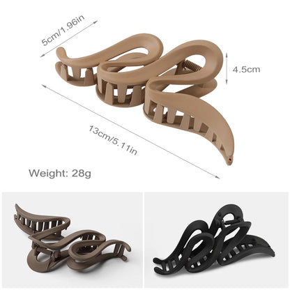 Large Acrylic Hair Claw Clips Set – Geometric Barrettes for Women (3-Pack)