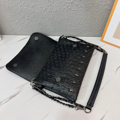PU Leather Flap Shoulder Bag for Women – Gothic Chain