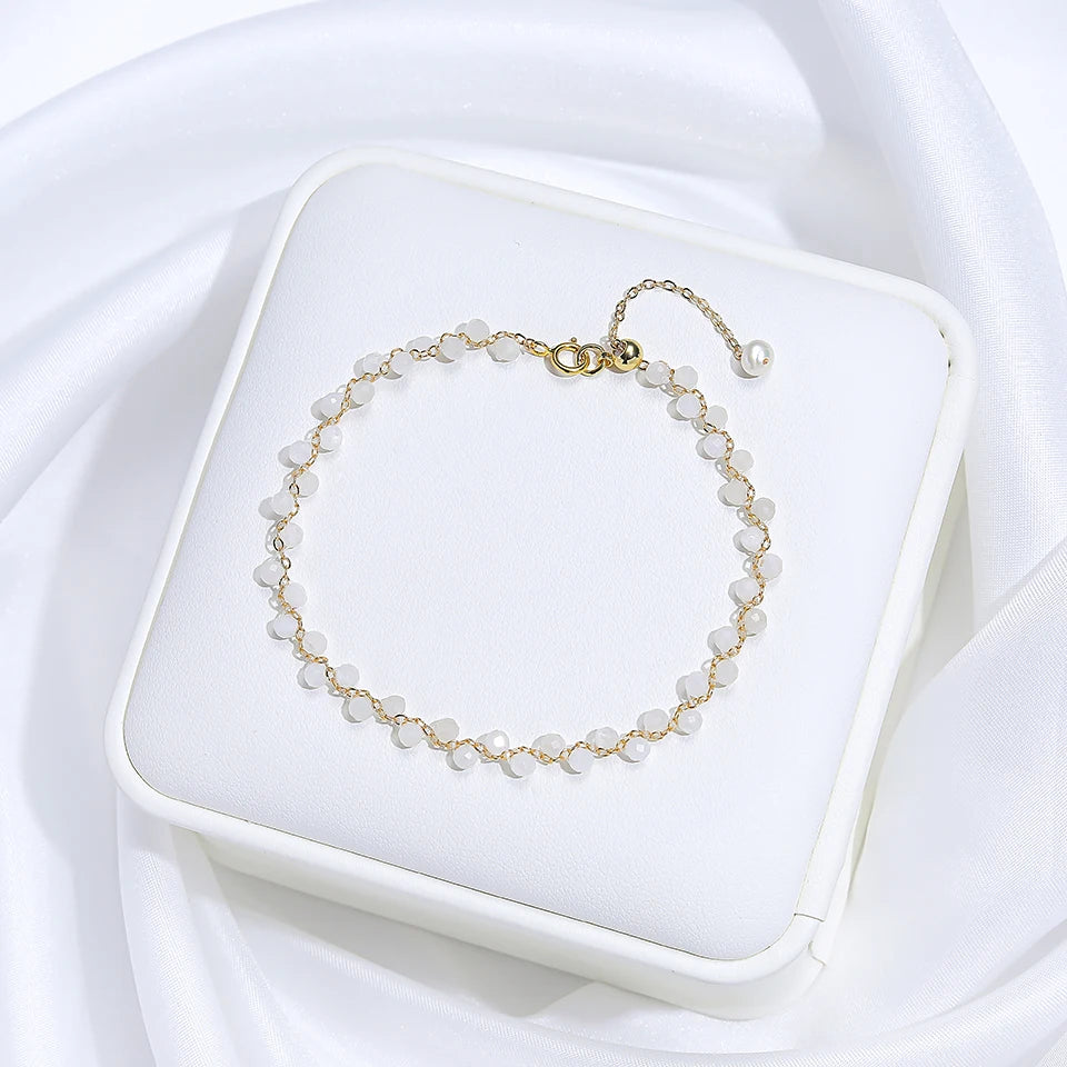 3mm Natural Stone Handmade Adjustable Bracelet for Women