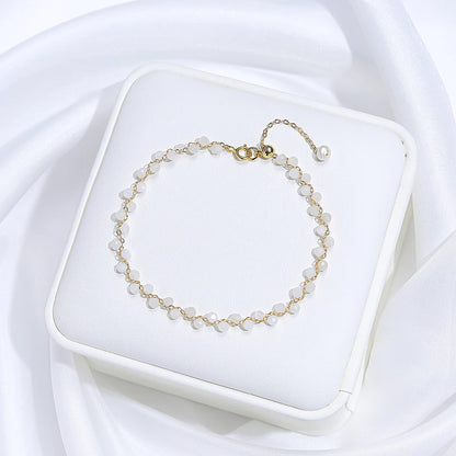 3mm Natural Stone Handmade Adjustable Bracelet for Women