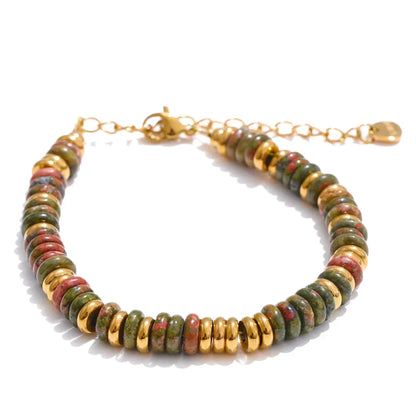 Colourful Natural Stone Beads Handmade Bracelet Bangle