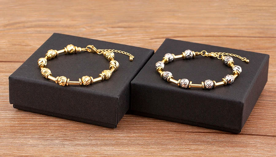 High Quality Personality Design Copper Round Beads Hand Bracelets by edenista