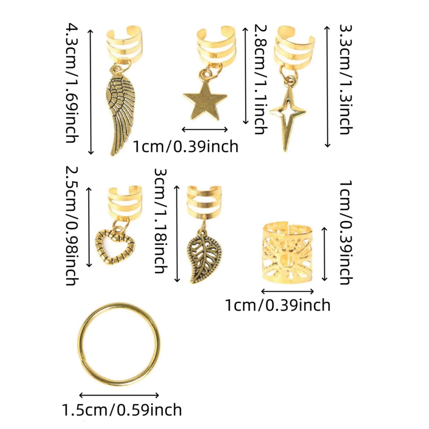 45-Piece Alloy Dreadlock Braid Hair Rings – Loc Hair Jewelry for Women & Girls