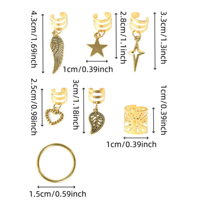 45-Piece Alloy Dreadlock Braid Hair Rings – Loc Hair Jewelry for Women & Girls