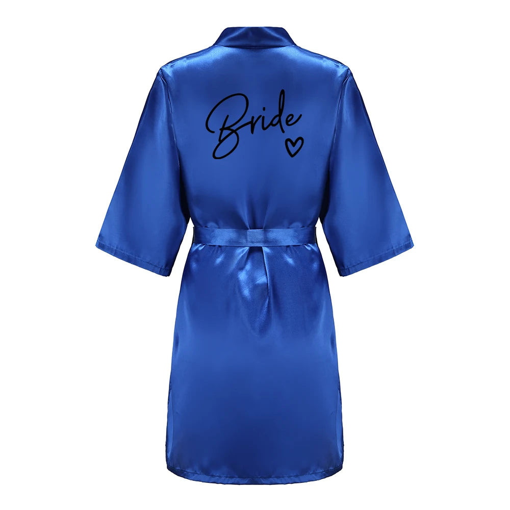 Team Bride Satin Kimono Robe Bridesmaid