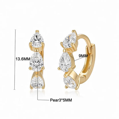 18K Gold Plated Zirconia Huggie Hoop Earrings – 12.4mm