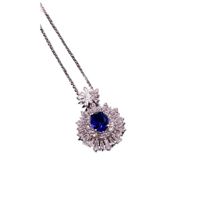 High-quality fashion Blue jewelry sets silver 925 full diamonds by edenista