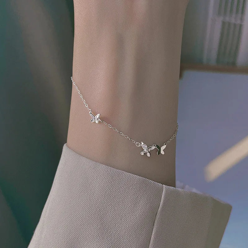 18K Gold Plated Zircon Four Leaf Collar Chain Necklace for Women