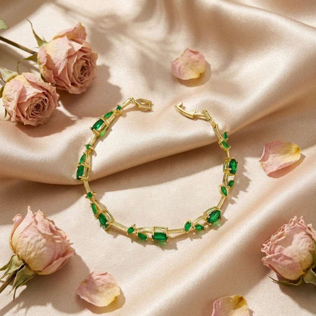 Tulip Flower Bracelet for Women – Copper & Zircon