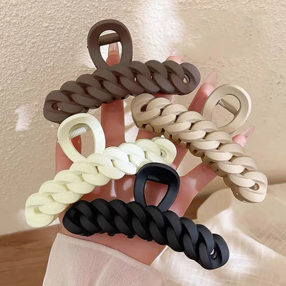 Korean Matte Acrylic Hair Claw Clamp – Geometric Cross Crab Clip Barrettes for Women