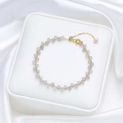 3mm Natural Stone Handmade Adjustable Bracelet for Women