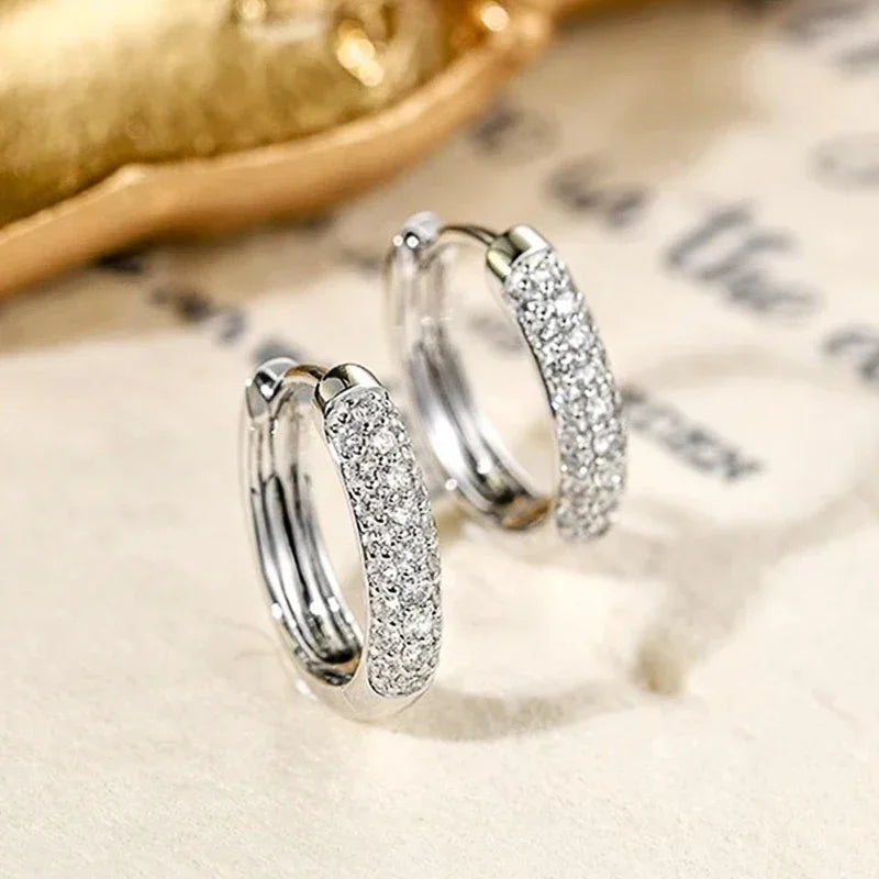 Cubic Zirconia Circle Hoop Earrings for Women