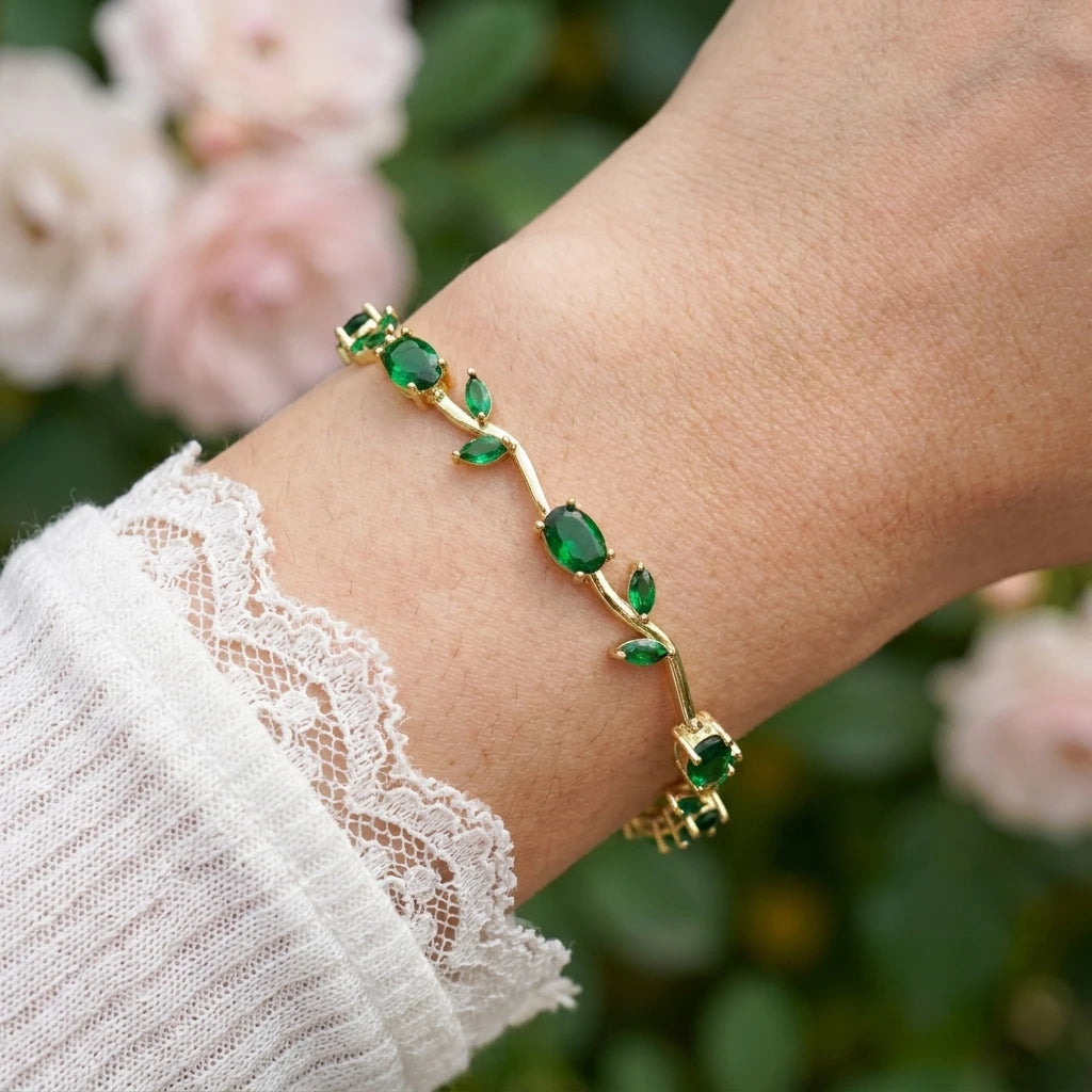 Tulip Flower Bracelet for Women – Copper & Zircon