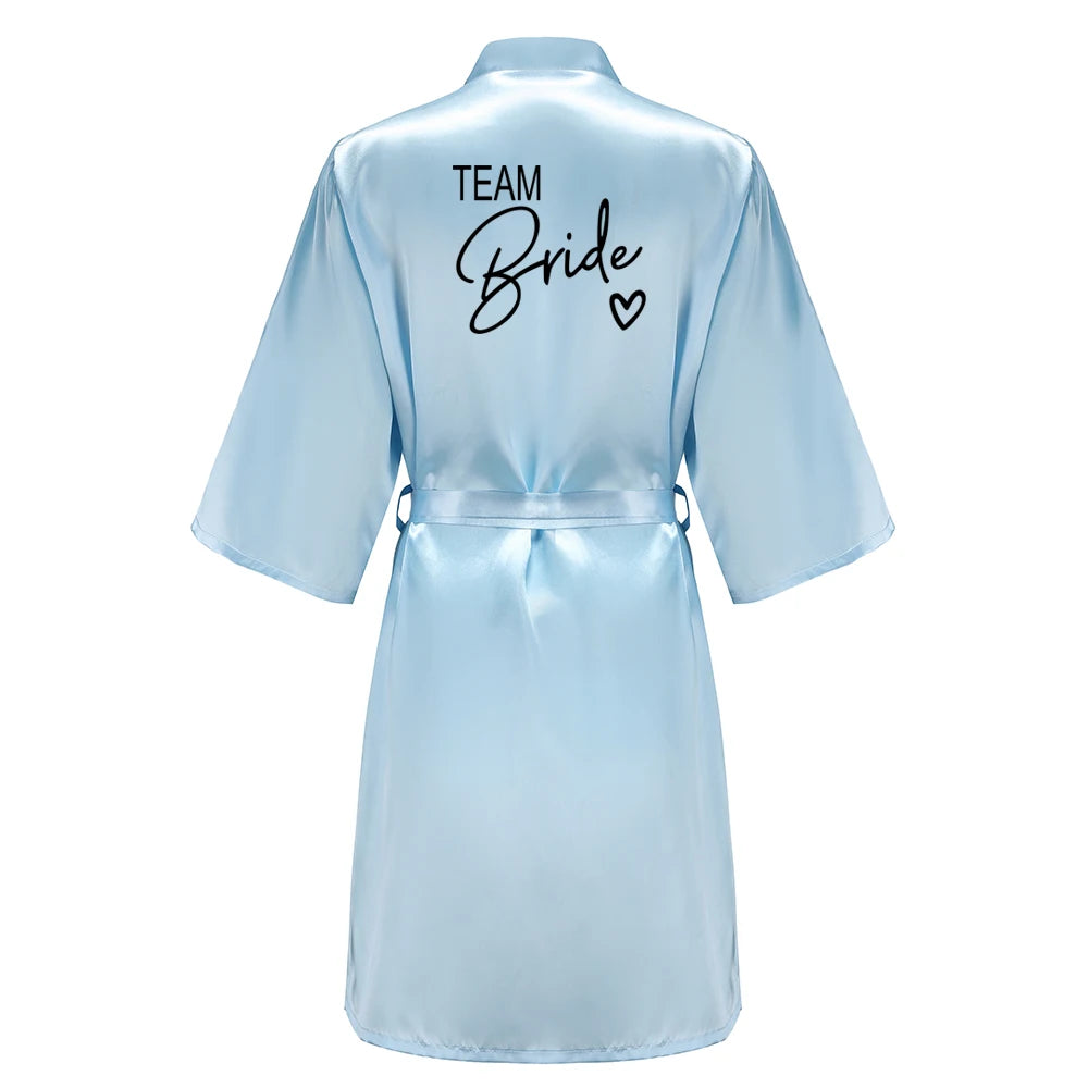 Team Bride Satin Kimono Robe Bridesmaid