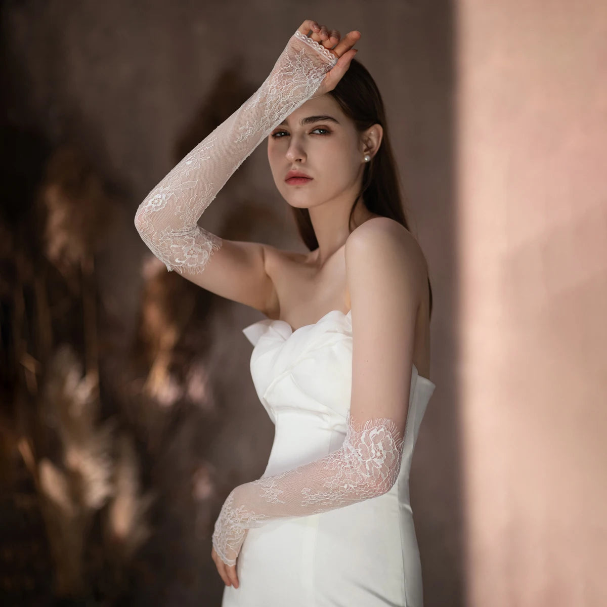 Eyelash Lace Opera Bridal Gloves Fingerless