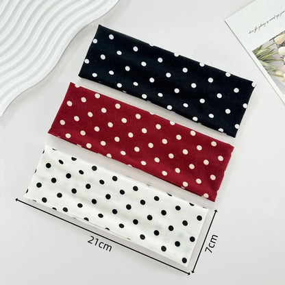 Polka Dot Elastic Sports Headband – Sweat-Absorbent Yoga & Fitness Hairband for Women