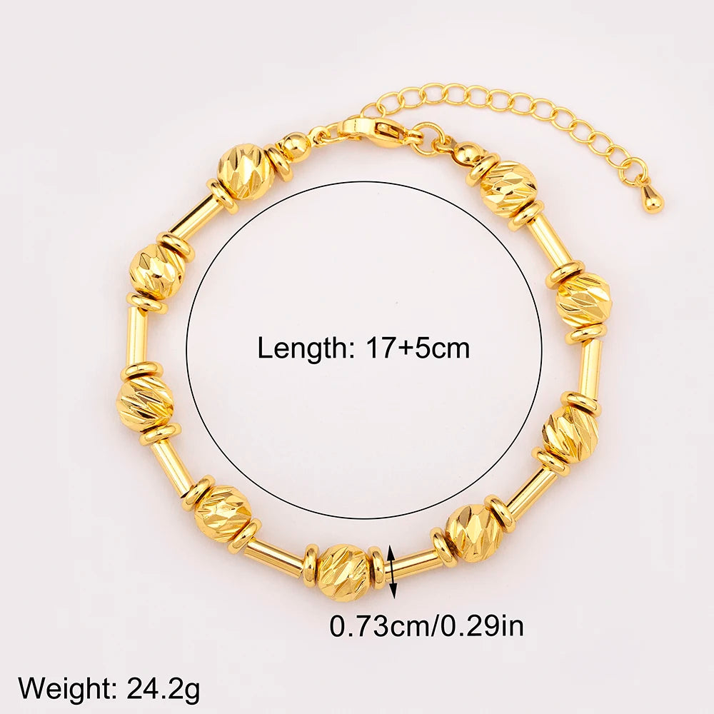 High Quality Personality Design Copper Round Beads Hand Bracelets by edenista