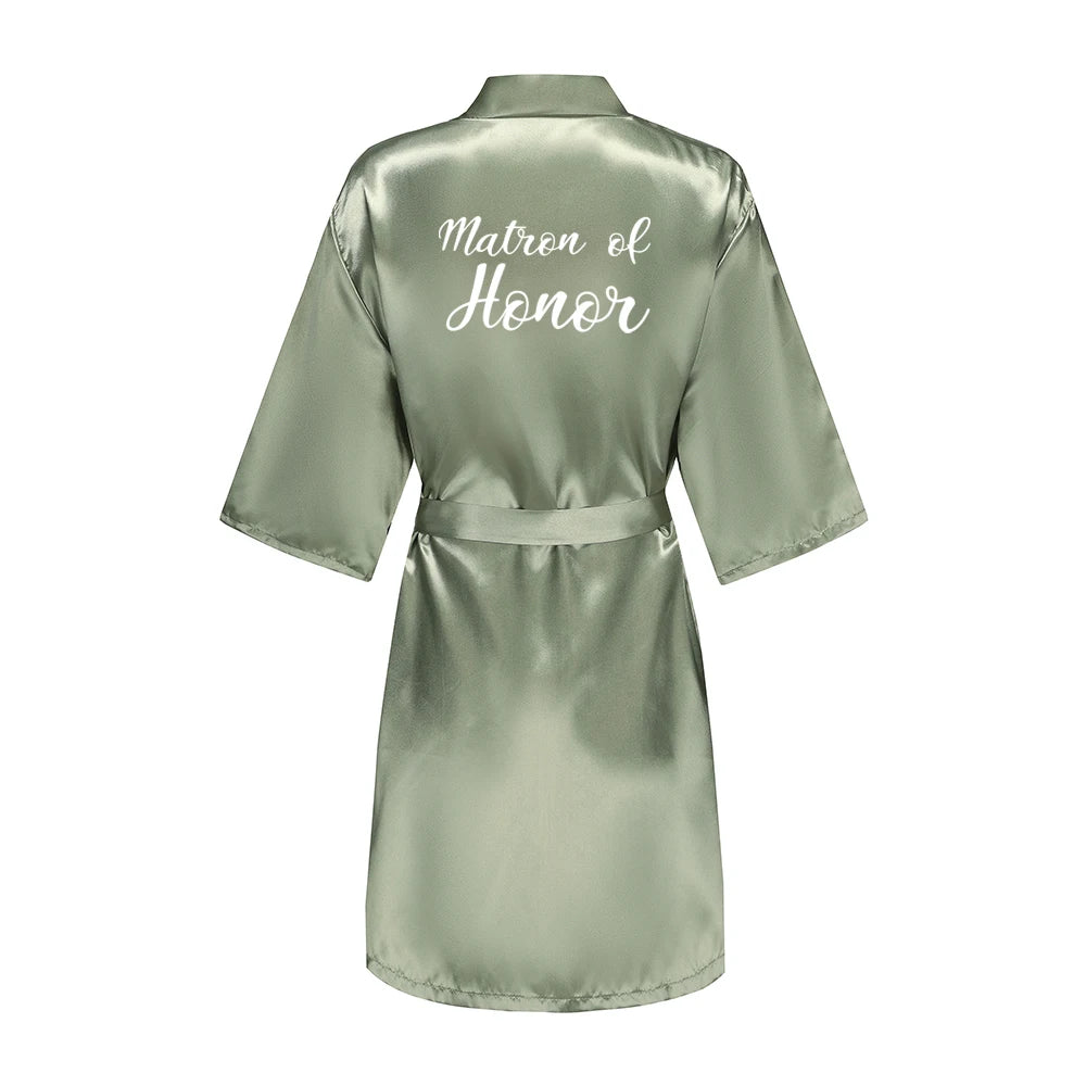 Bride & Bridesmaid Short Satin Robe