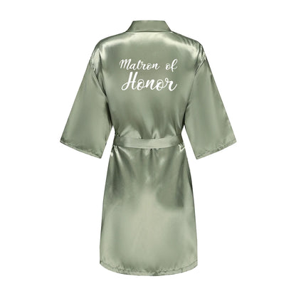 Bride & Bridesmaid Short Satin Robe