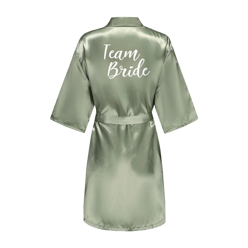 Bride & Bridesmaid Short Satin Robe