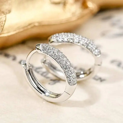 Cubic Zirconia Circle Hoop Earrings for Women
