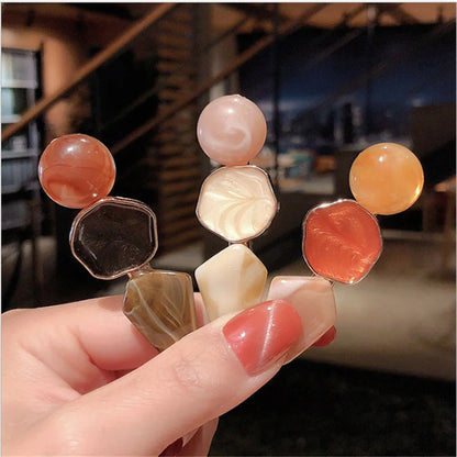 Acrylic Pearl Hair Clip Set – Geometric Hairgrip Barrettes for Women & Girls