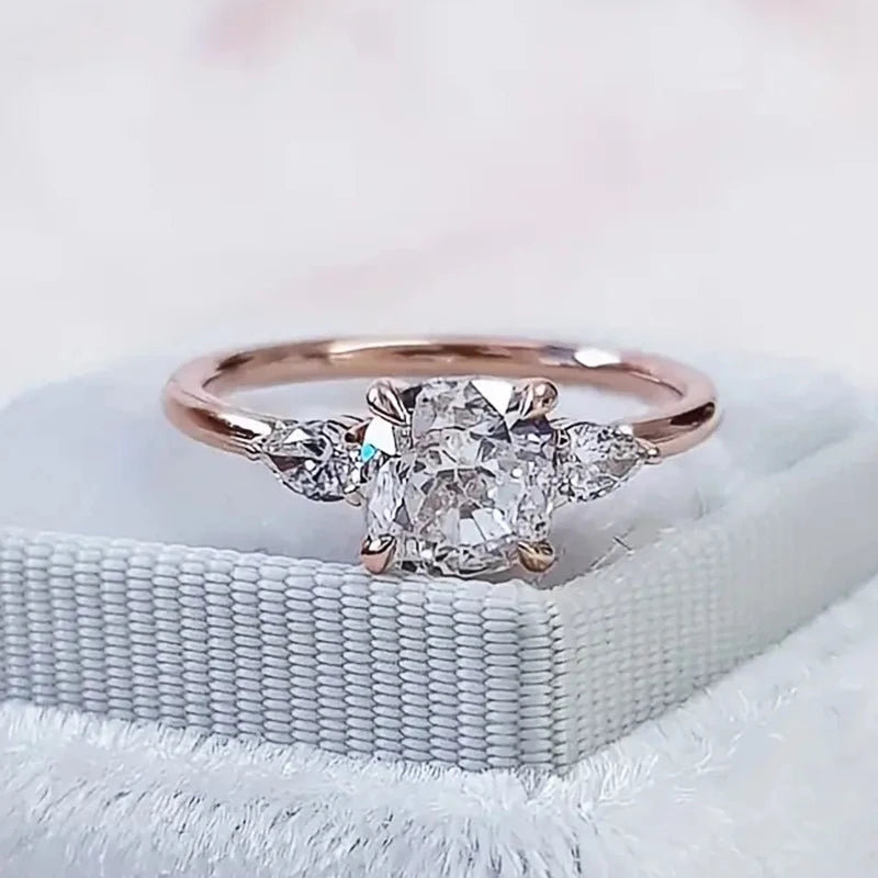 Huitan Cushion CZ Ring for Women
