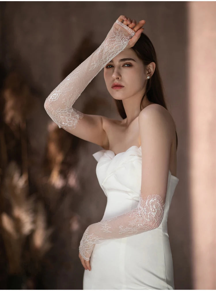 Eyelash Lace Opera Bridal Gloves Fingerless