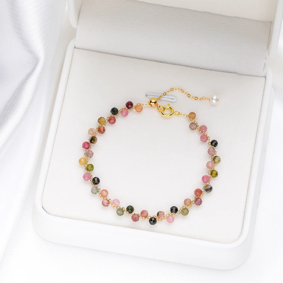 3mm Natural Stone Handmade Adjustable Bracelet for Women