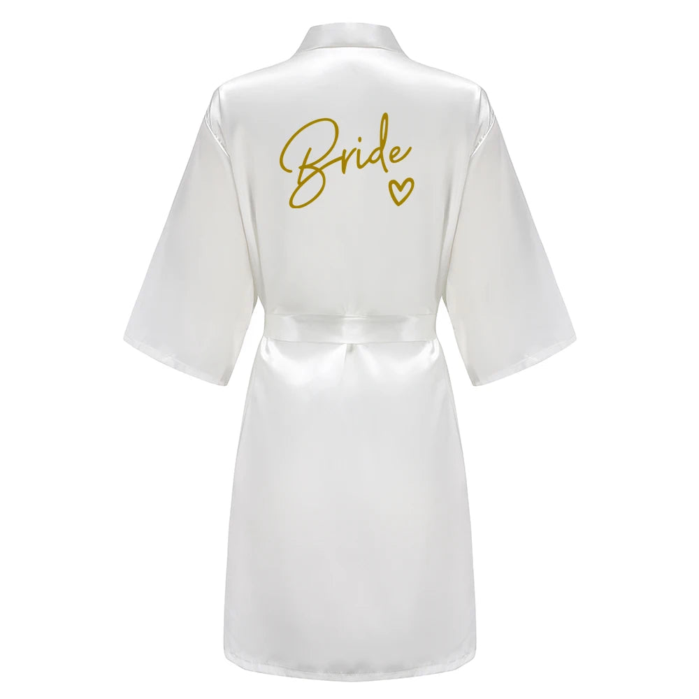 Team Bride Satin Kimono Robe Bridesmaid