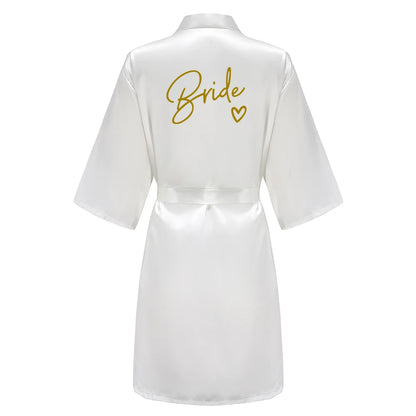 Team Bride Satin Kimono Robe Bridesmaid